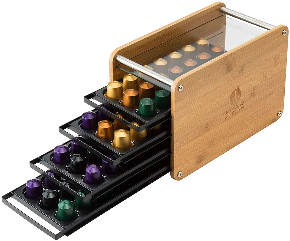 Jackcube Design Kitchen Portacapsule Bambù 4 Cassetti 84 Capsule