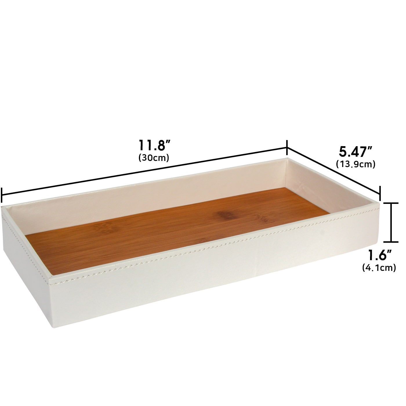 Jackcube Design Dressroom vassoio svuotatasche bianco bamboo pelle