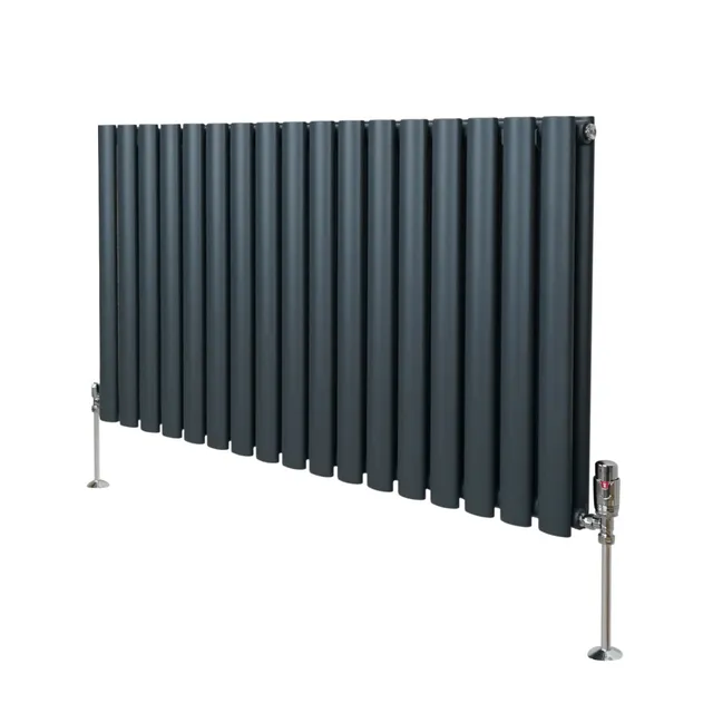 Q-Rax Radiatori Tradizionali radiatore 600x1020 antracite con valvole