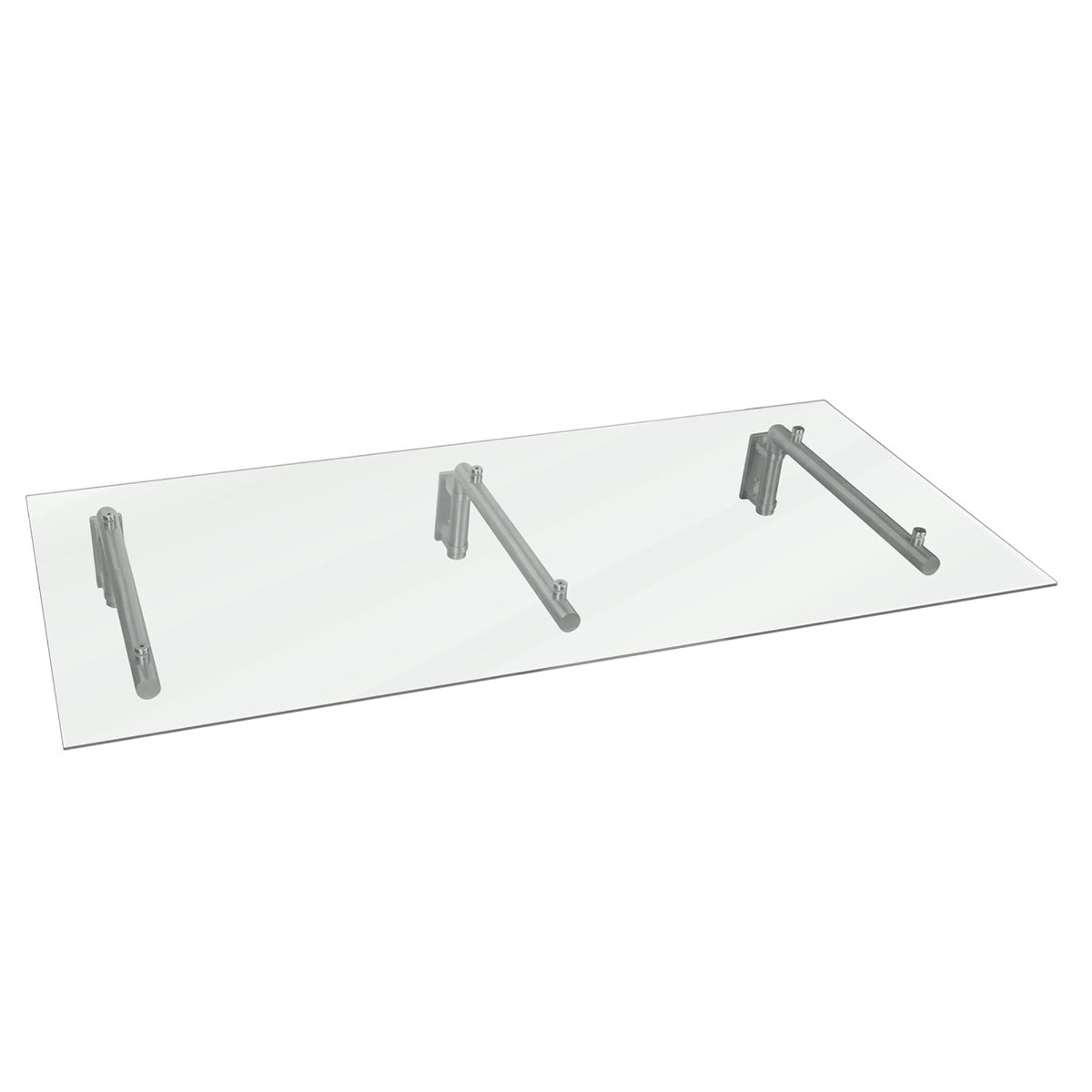 Q-Rax Deposito all'Aperto 180x80 pensilina vetro 8mm 3 staffe inox