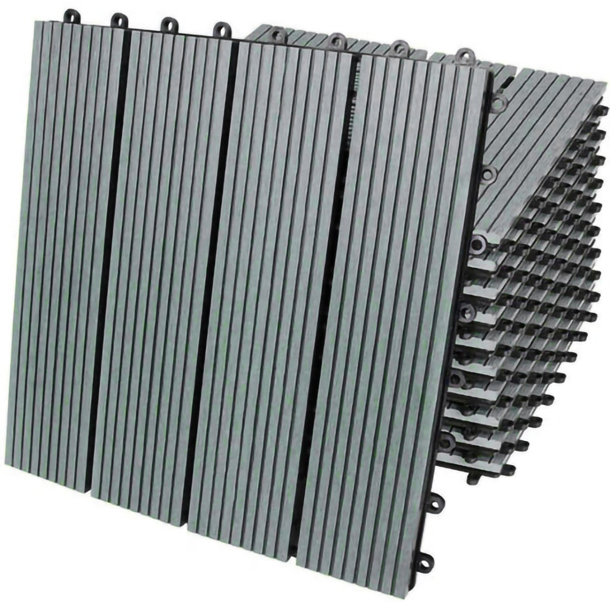 Q-Rax Piastrelle Giardino WPC 30x30cm Grigio 33 Pezzi