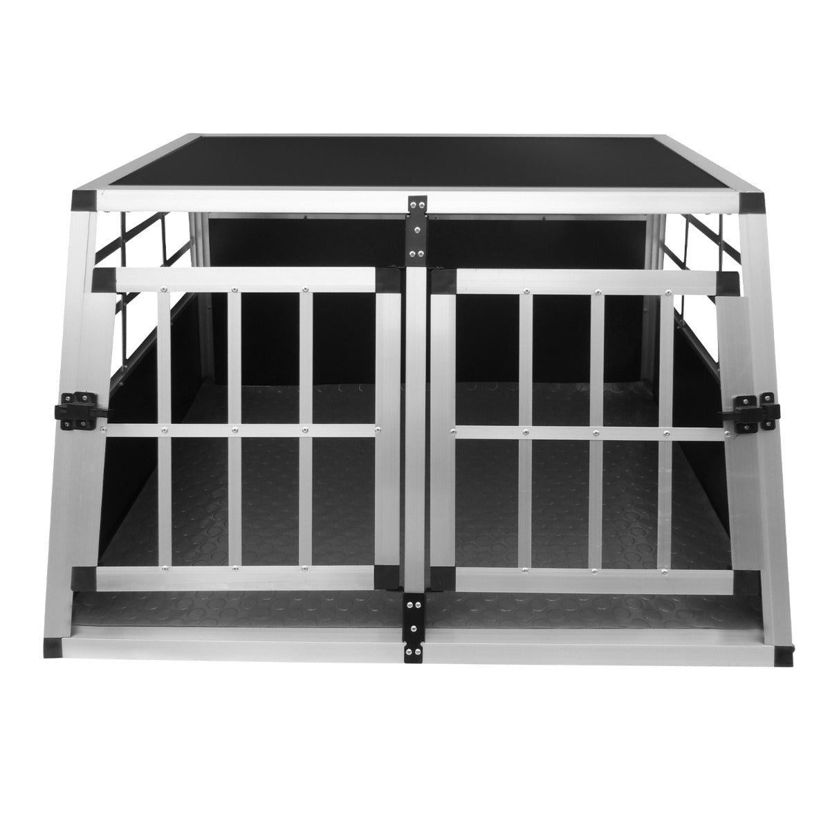 Q-Rax Gabbia Cani Auto Doppia Media Trasportino Alluminio 89 cm