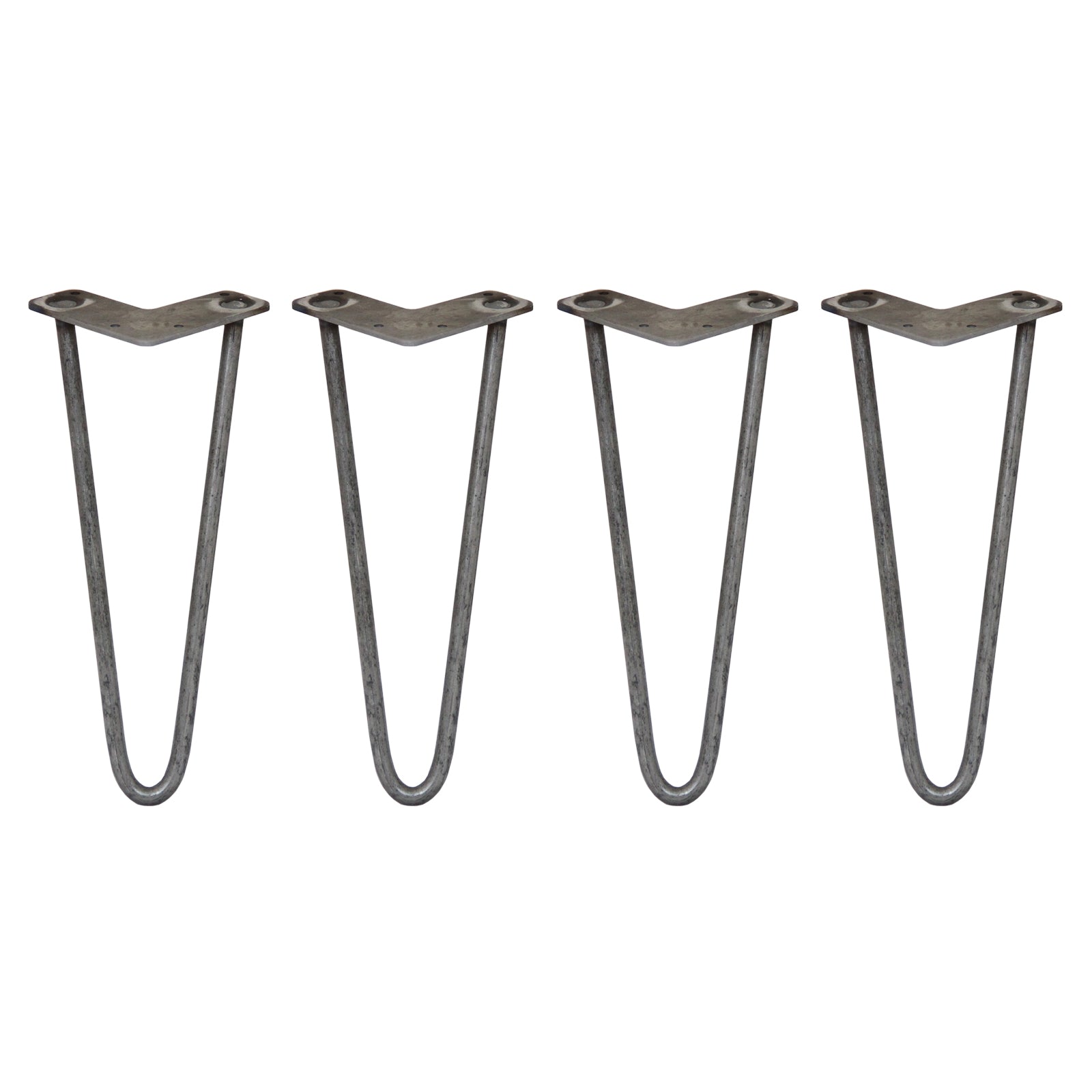 Q-Rax Gambe Tavolo Forcina 30,5cm Acciaio Naturale 4pz 12mm