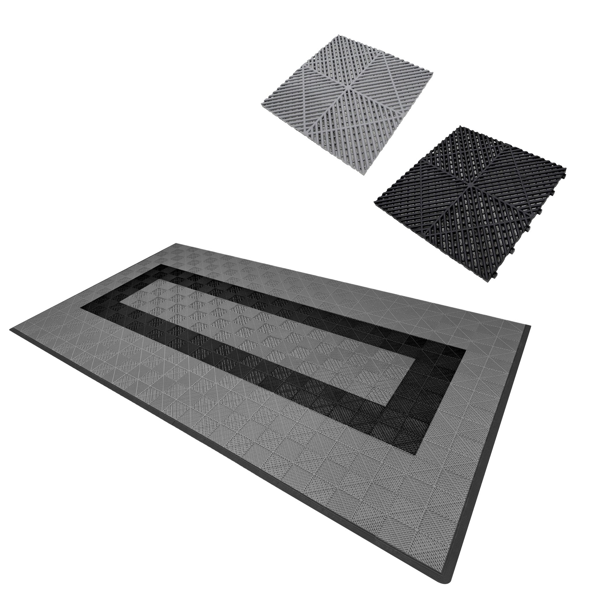 Q-Rax Piastrelle Ventilate Pavimento 3,2x6m Grigio Nero Antiscivolo