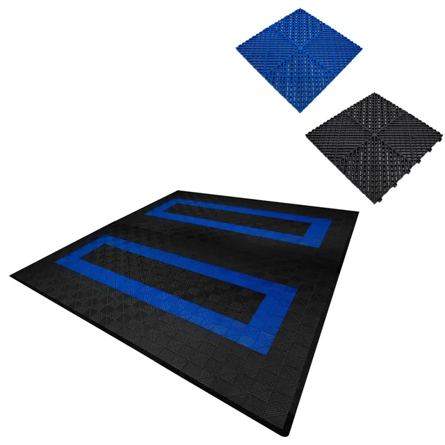 Q-Rax Piastrelle Ventilate 6x6m Pavimento Garage Nero Blu