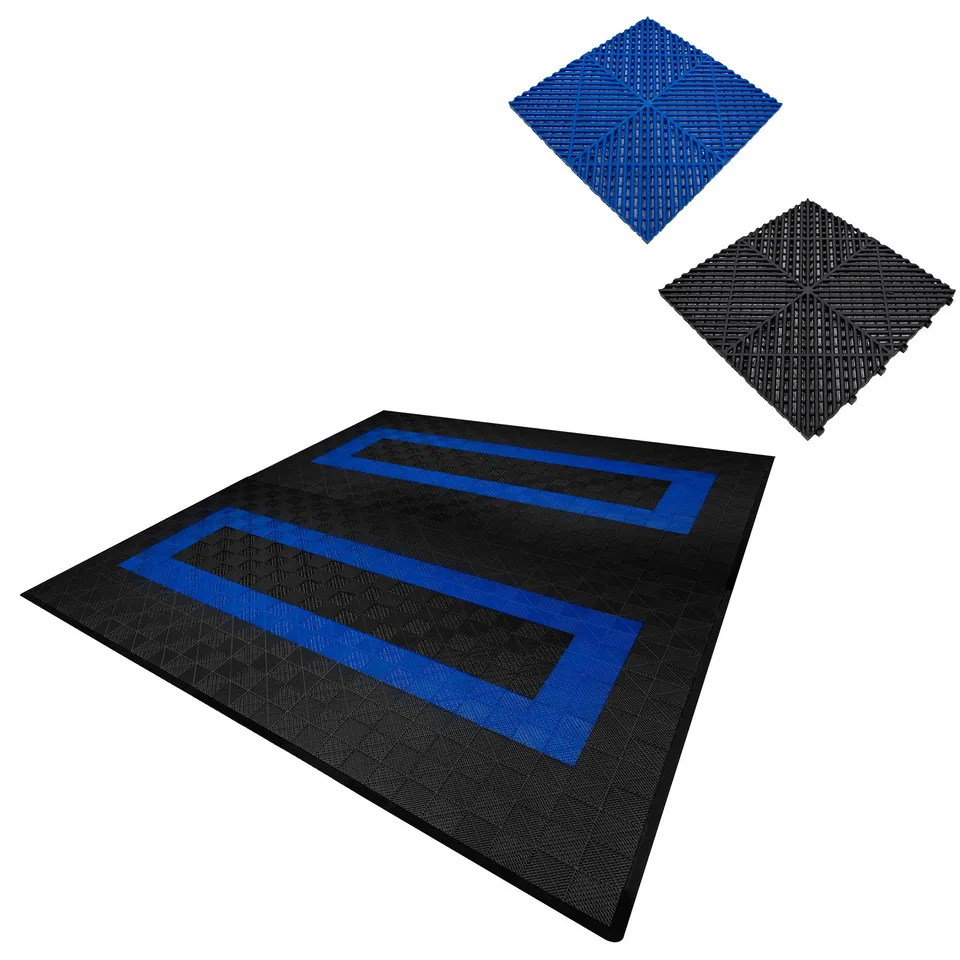 Q-Rax Piastrelle Ventilate 6x6m Pavimento Garage Nero Blu