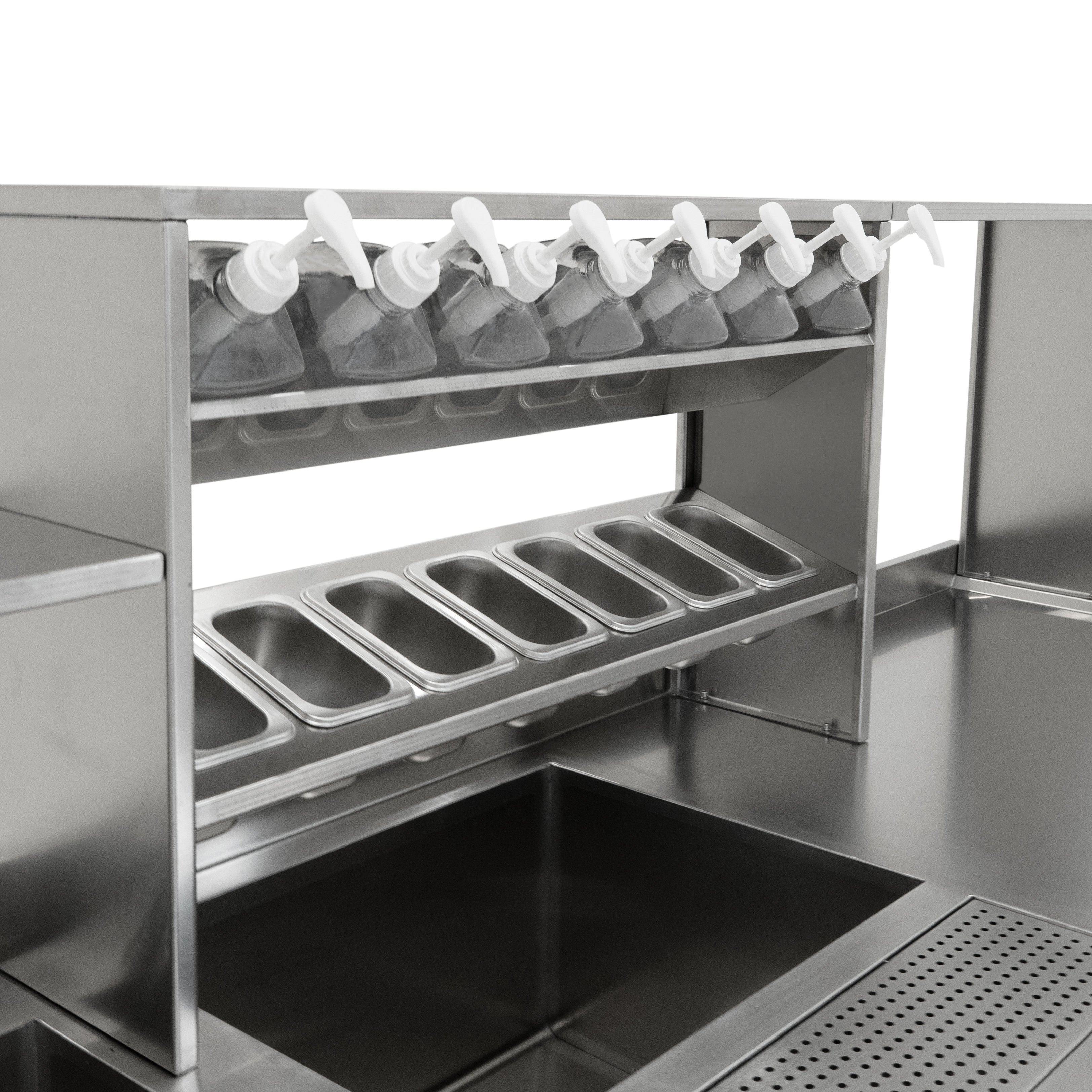 Q-Rax Ristorazione Postazione Professionale Bubble Tea Acciaio
