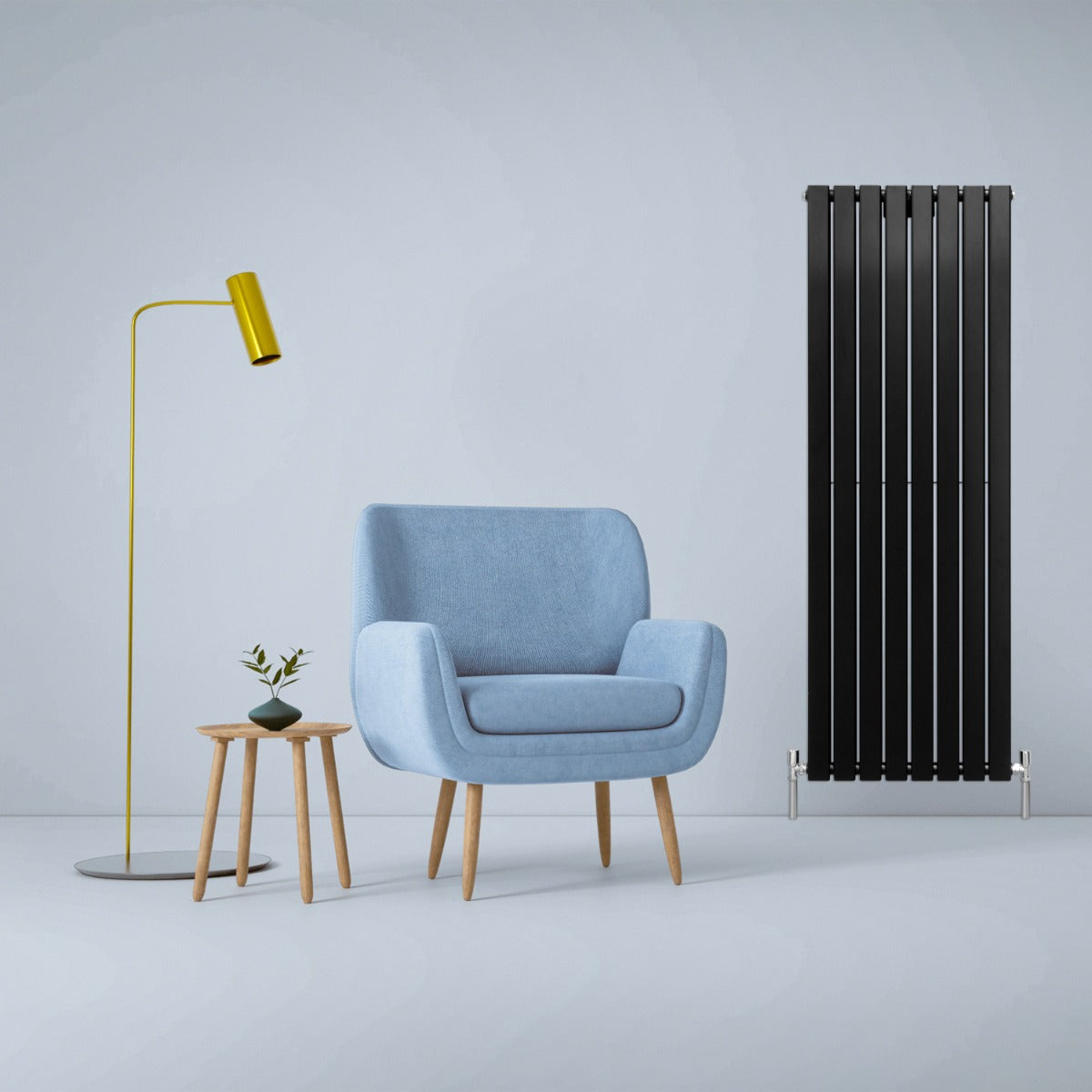 Q-Rax Radiatore Piatti Nero Opaco 160x56cm Doppio Strato