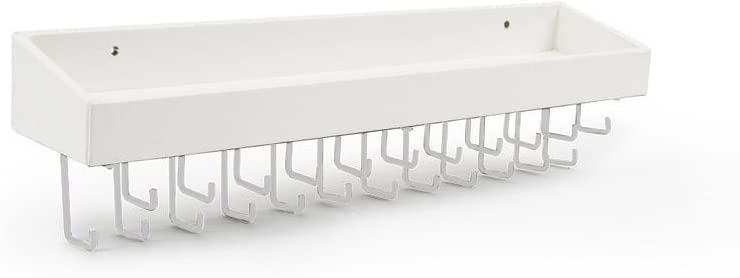 Jackcube Design Portagioie Parete Bianco 23 Ganci con Mensola