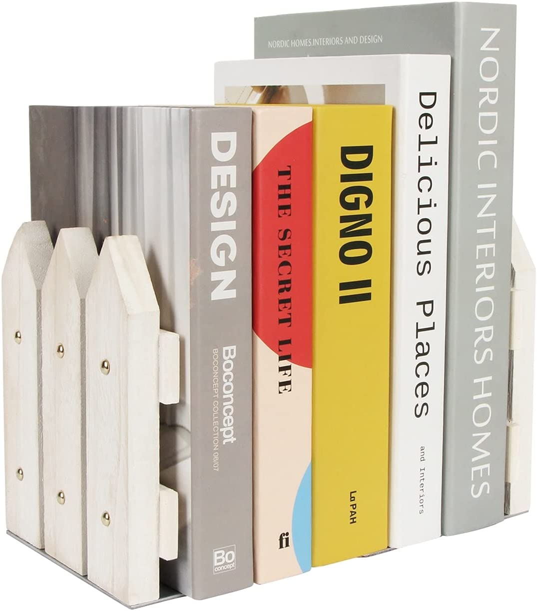 Jackcube Design Living Room Fermalibri Legno Bianco Set 2 Pezzi