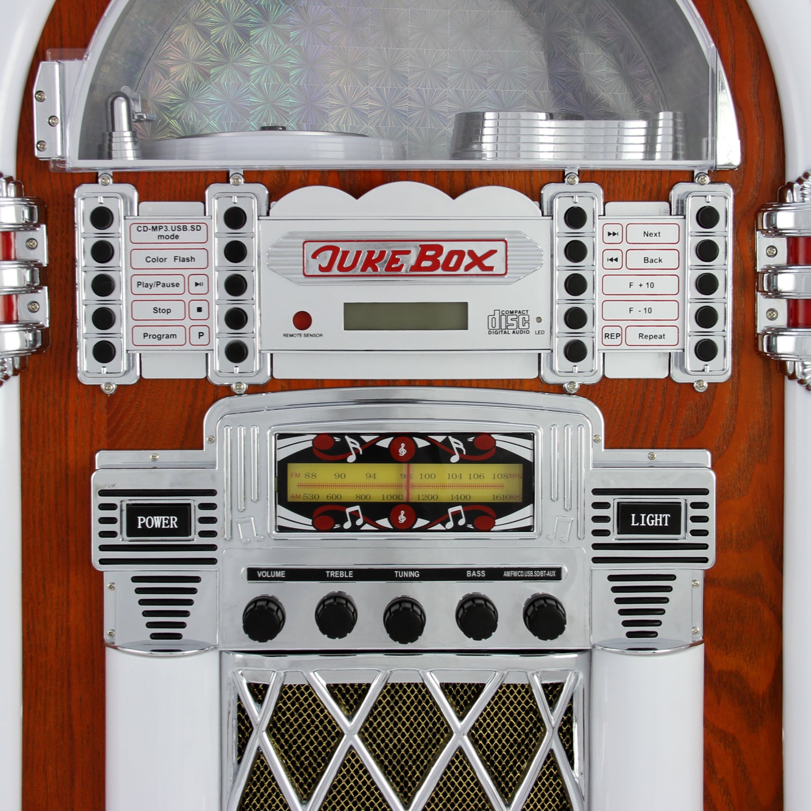 Q-Rax Jukebox Retrò Bluetooth con Porta CD 40 Slot