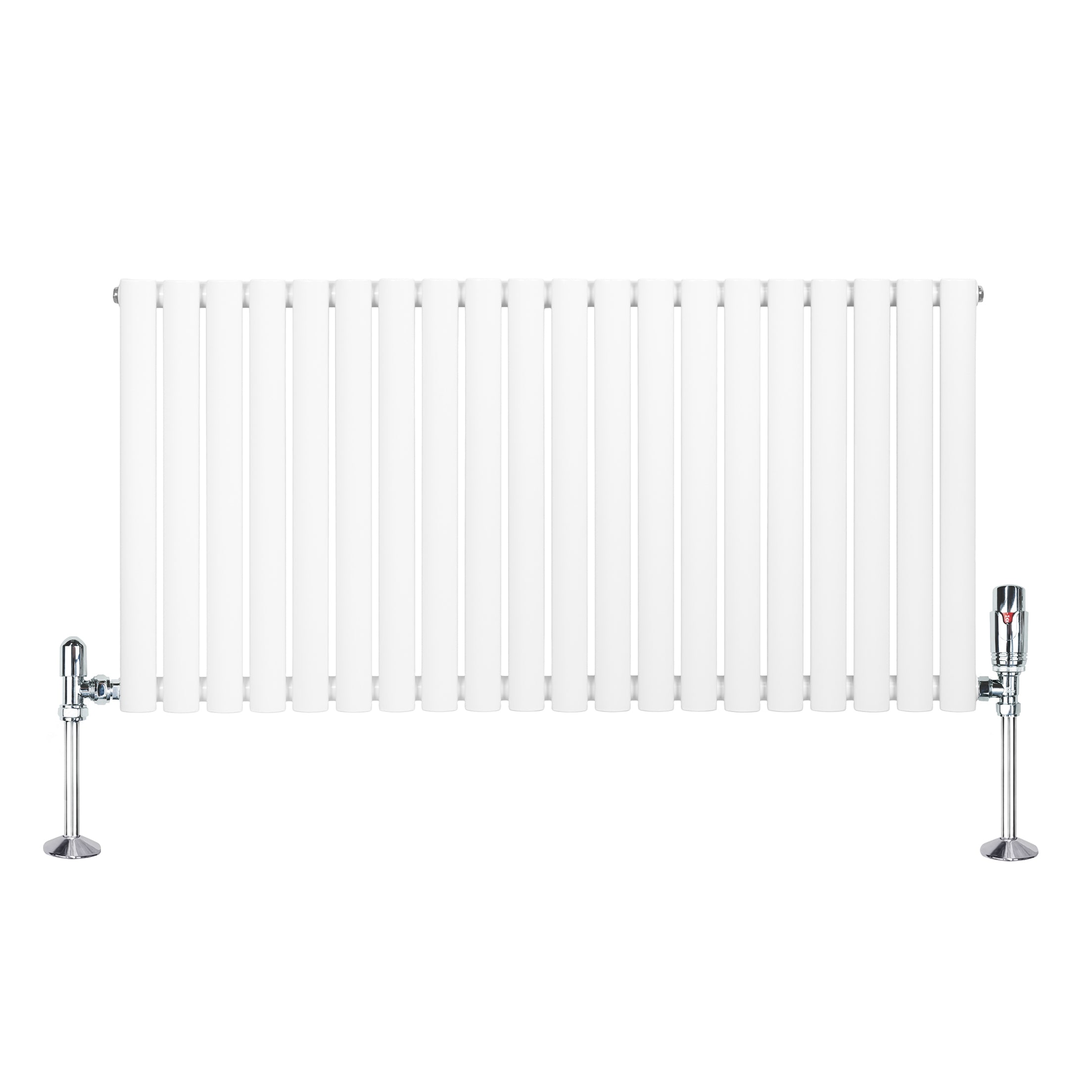 Q-Rax Radiatore Ovale 600x1200 Bianco Colonna con Valvole
