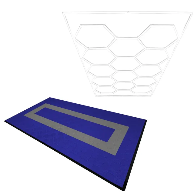Q-Rax Piastrelle Ventilate Pavimento garage 19,2 mq blu grigie antiscivolo