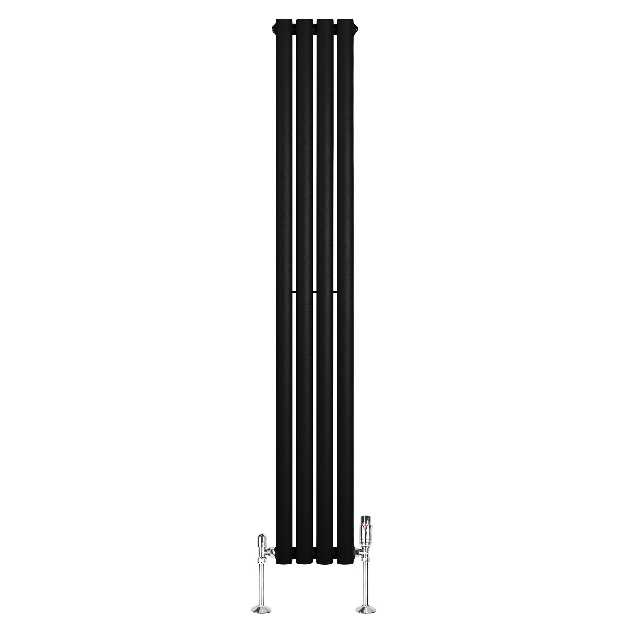 Q-Rax Radiatori Tradizionali 1600x240 radiatore verticale nero valvole