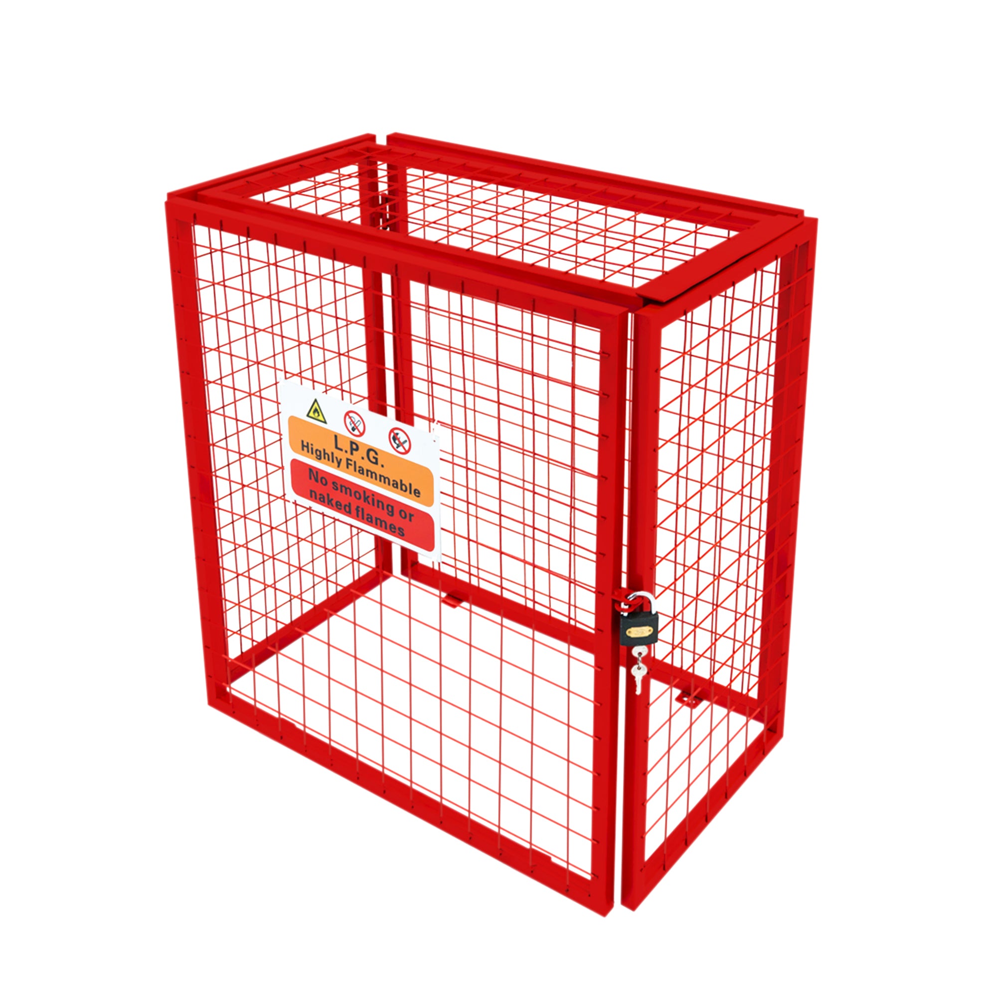 Q-Rax Gabbia Rete Bombole Gas Rossa 90x80x43 Pieghevole