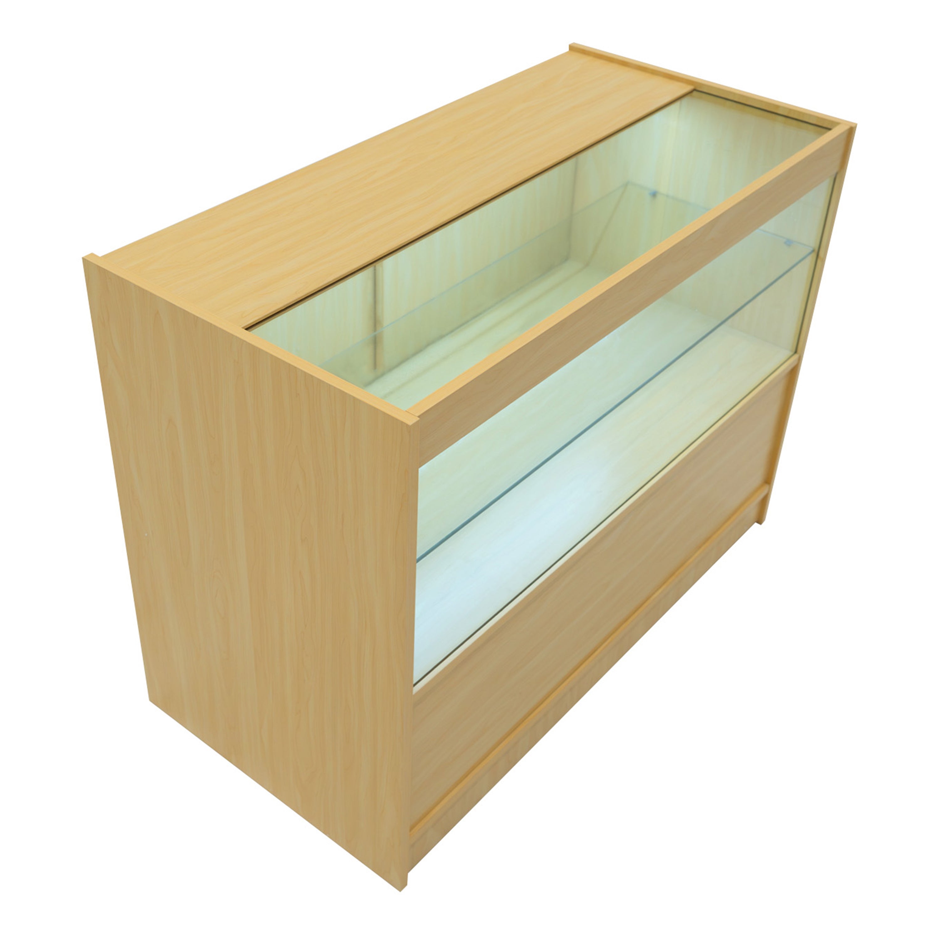 Q-Rax C1200 Bancone da Negozio LED Acero con Vetro